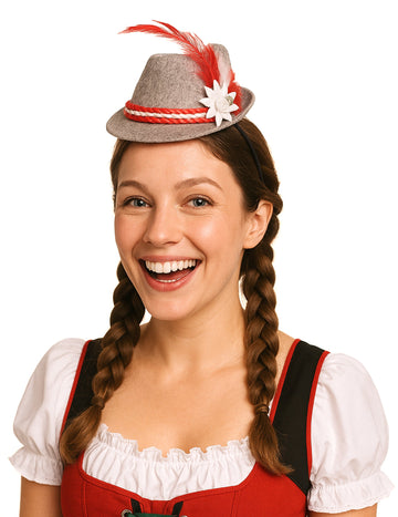 Mini bavorská a červená bavorská klobúk žena