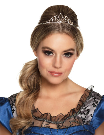 Mini couronne argentée pour femme avec strass