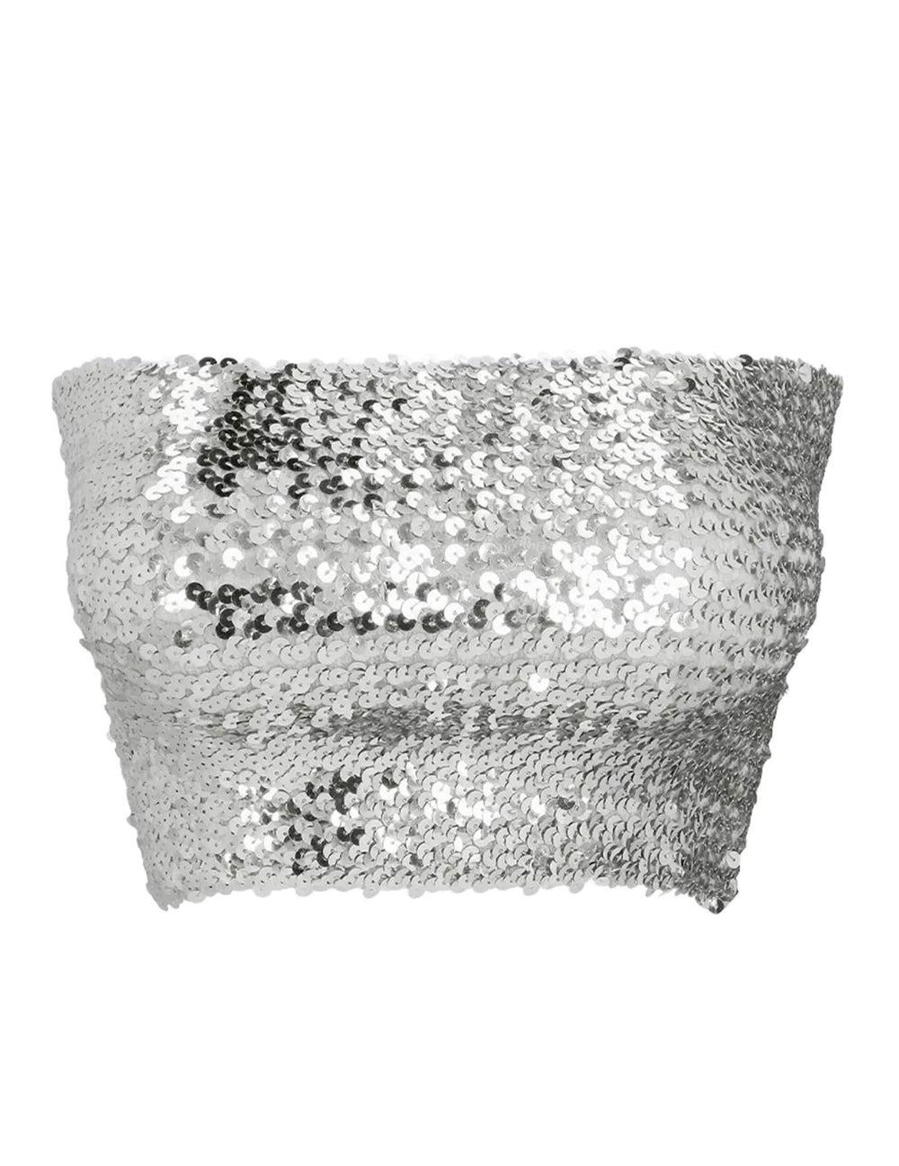Gros plan sur les sequins du mini top à sequins pour femme