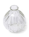 Mini vase rétro en verre ondulé transparent