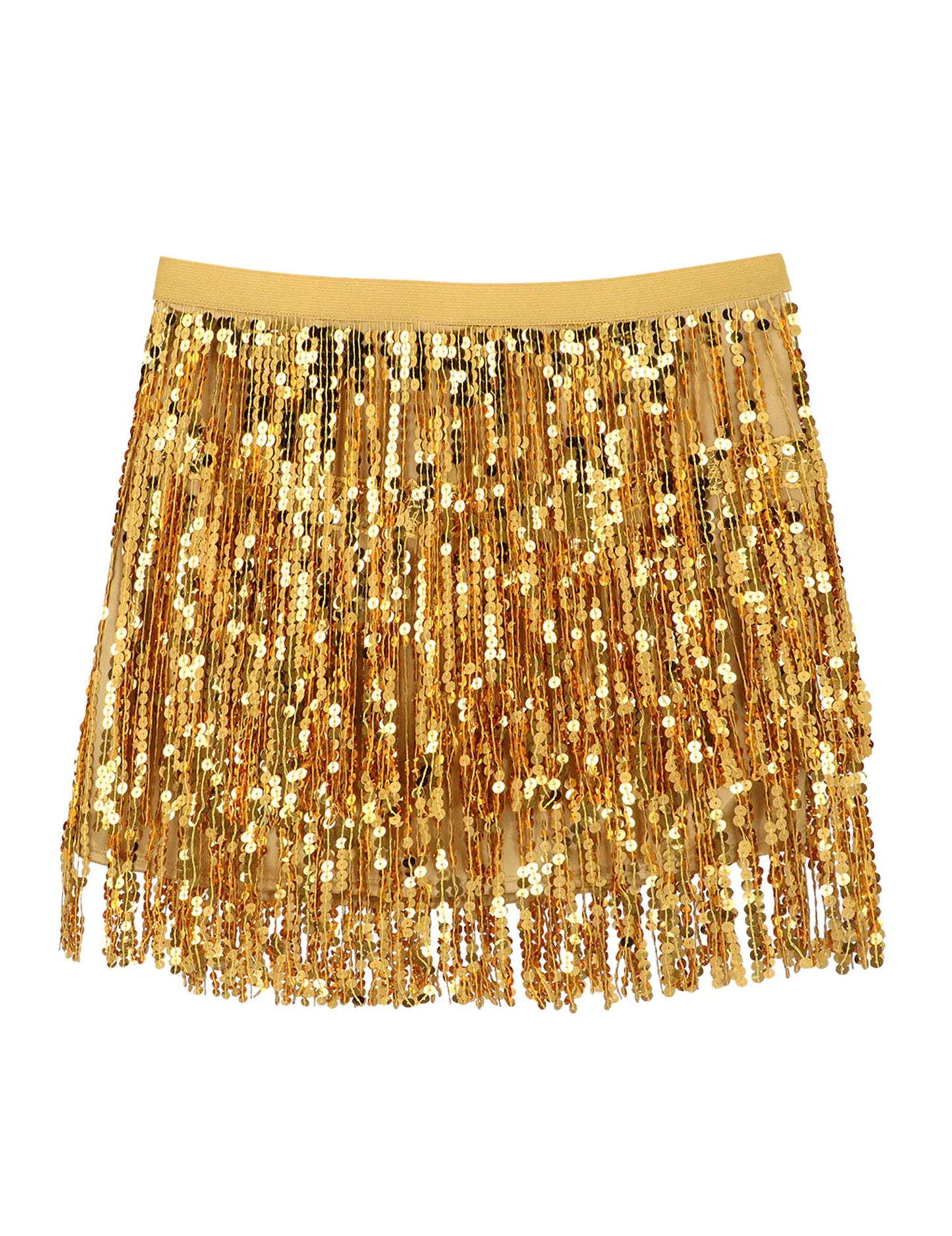 Dámska zlatá flitrovaná mini sukňa 