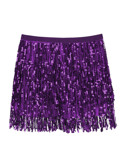 Fialová flitrovaná minisukňa pre ženy 