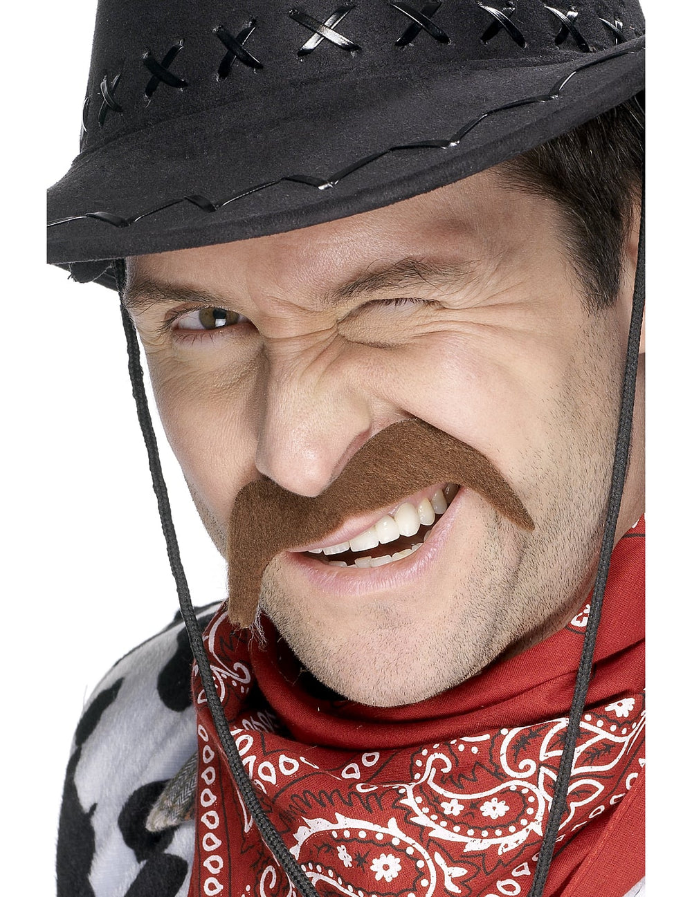 Moustache de cowboy pour adulte marron