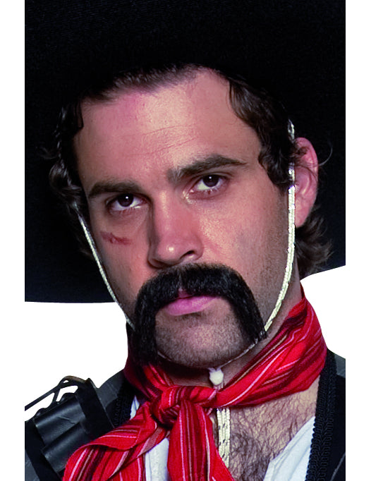 Moustache western mexicain pour adulte noire
