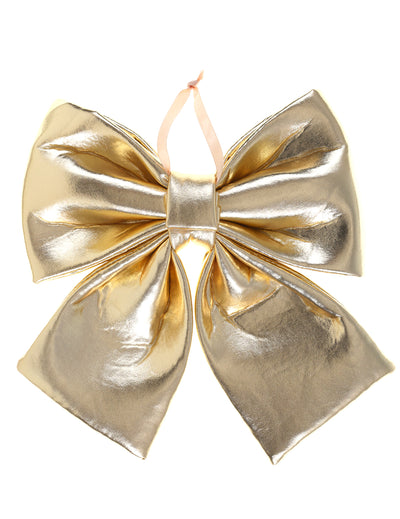 Nœud papillon métallisé or 21,5 x 25 cm