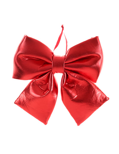 Nœud papillon métallisé rouge 21,5 x 25 cm