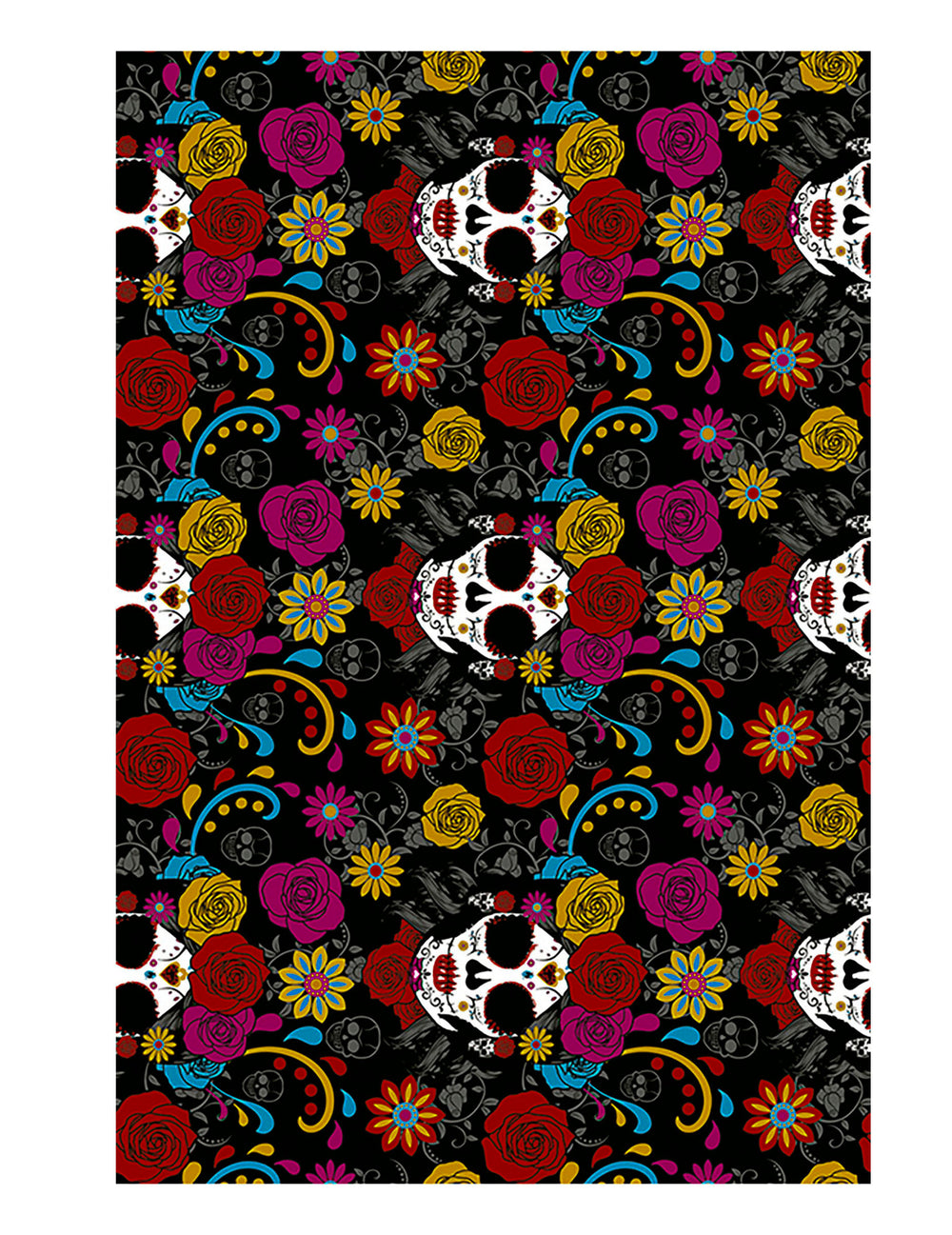 Détail du motif de la nappe Catrina Dia de los muertos