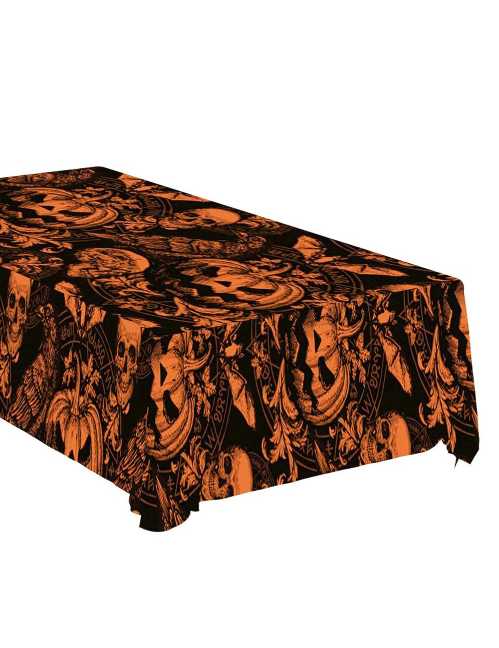 Nappe citrouille gothique orange et noir