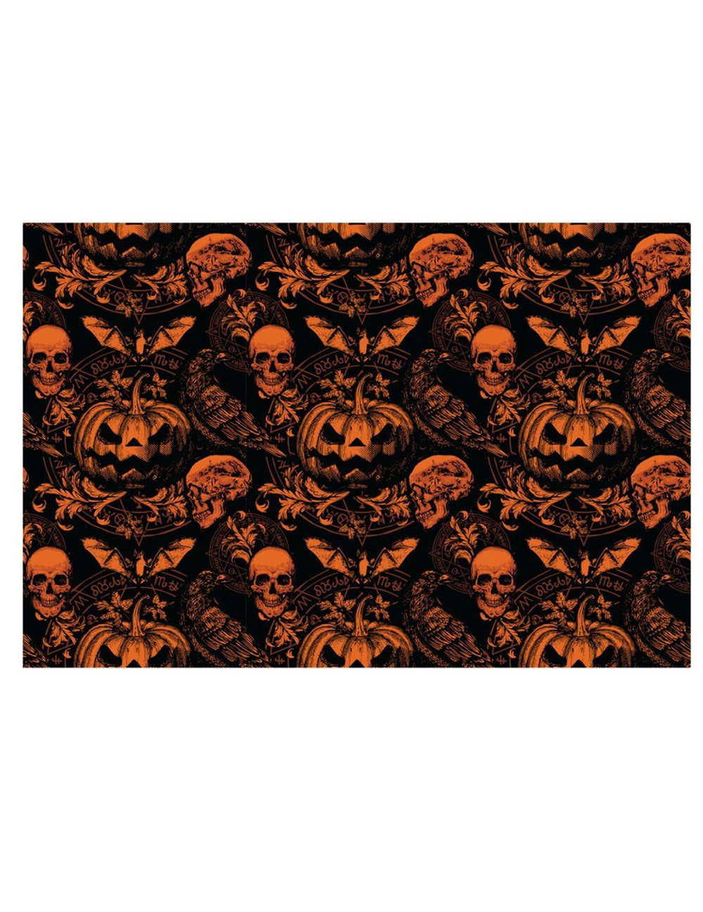 Détail du motif de la nappe citrouille gothique