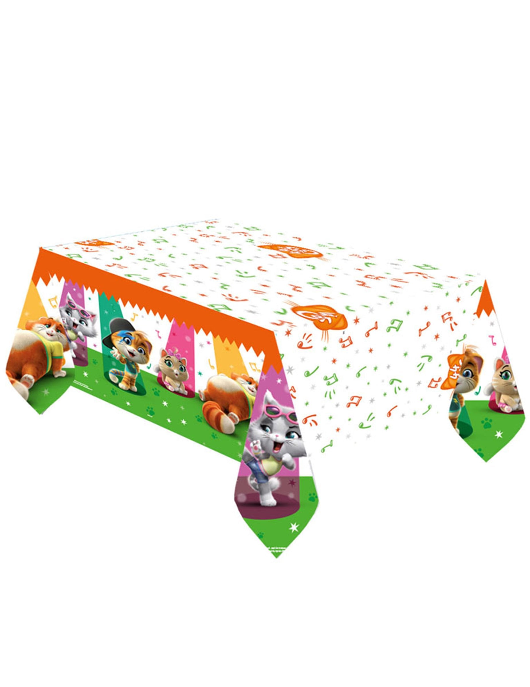 Nappe en papier 44 Chats pour enfant multicolore avec personnages et motifs musicaux