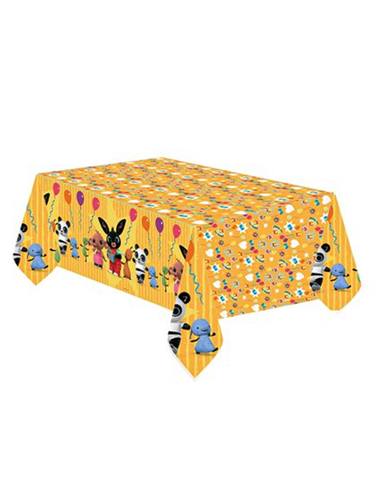 Nappe en papier Bing pour enfant jaune avec personnages et ballons