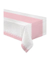 Nappe en papier cœurs roses pour fête blanche et rose à pois