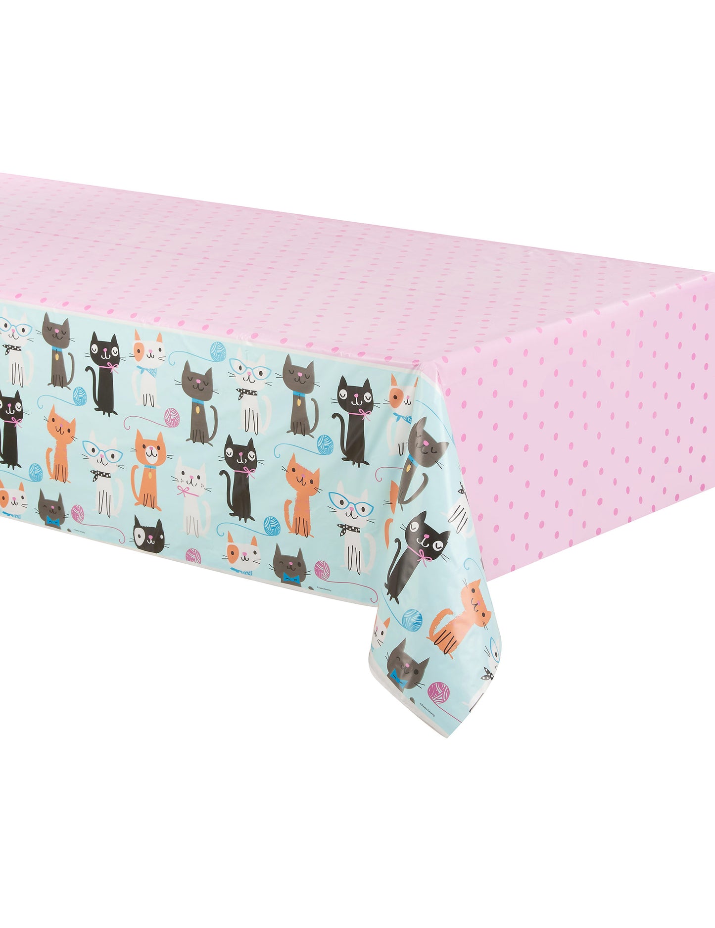 Modro-ružový plastový obrus s mačacím vzorom 137 x 259 cm na narodeniny