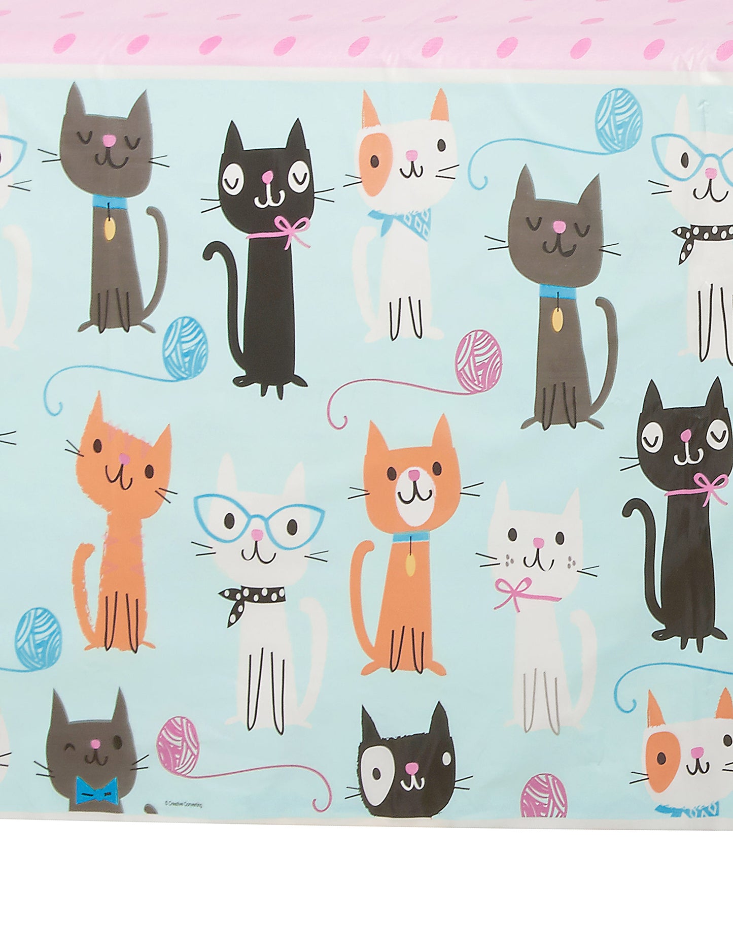 Modro-ružový plastový obrus s mačacím vzorom 137 x 259 cm na narodeniny