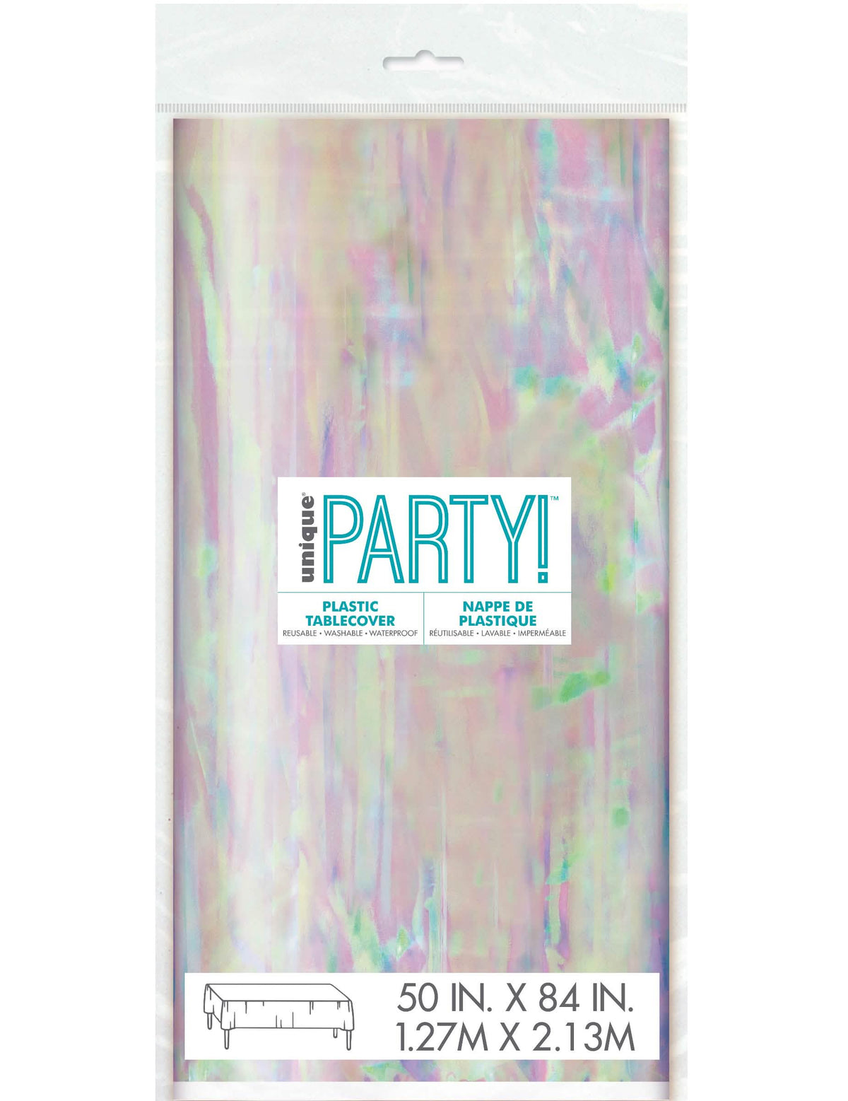 Plastový iridescentný obrus na pastelovú párty