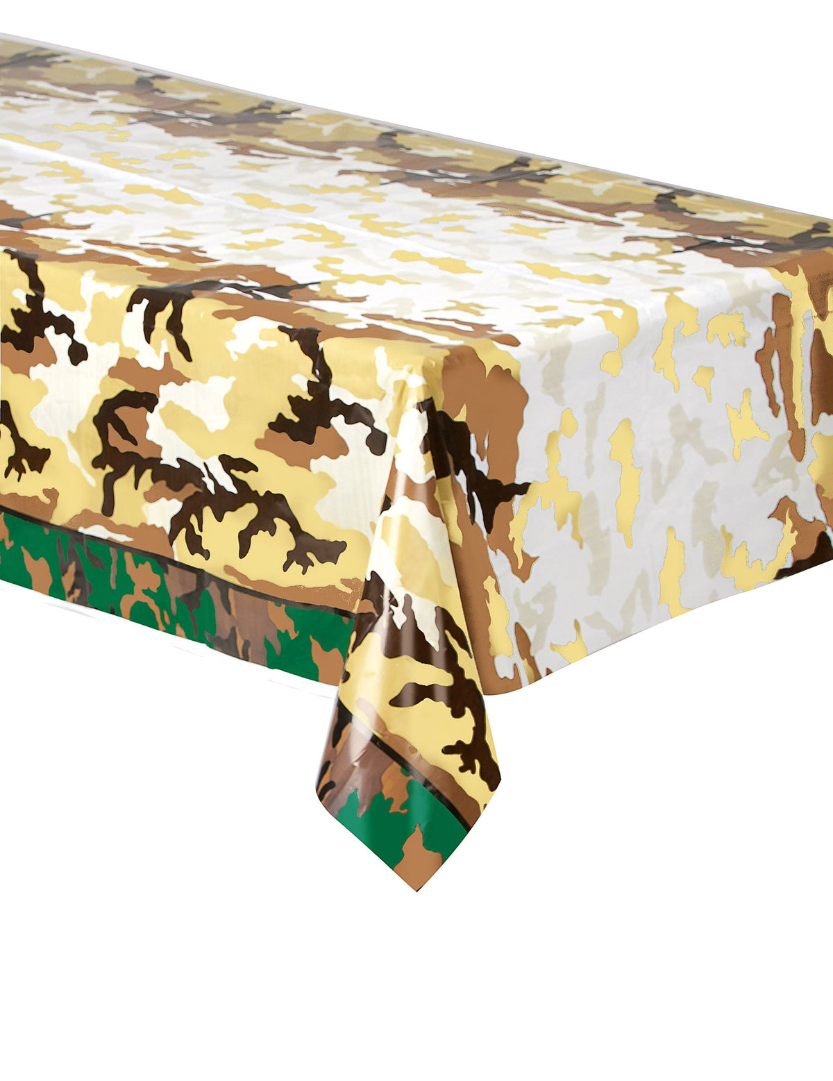 Nappe en plastique militaire motif camouflage pour fête beige marron et vert