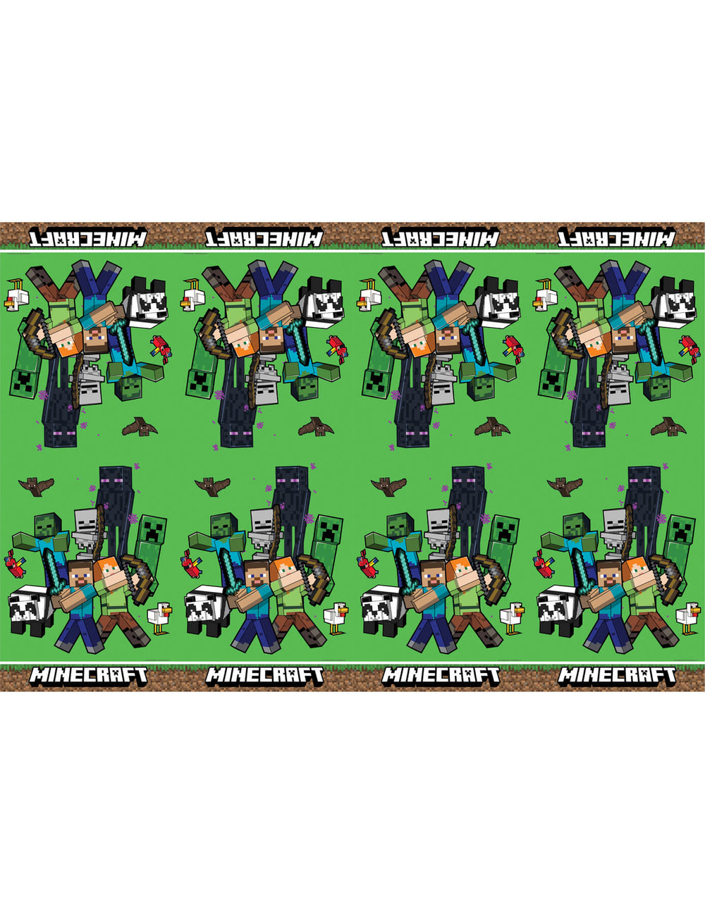 Nappe en plastique Minecraft pour enfant verte avec personnages