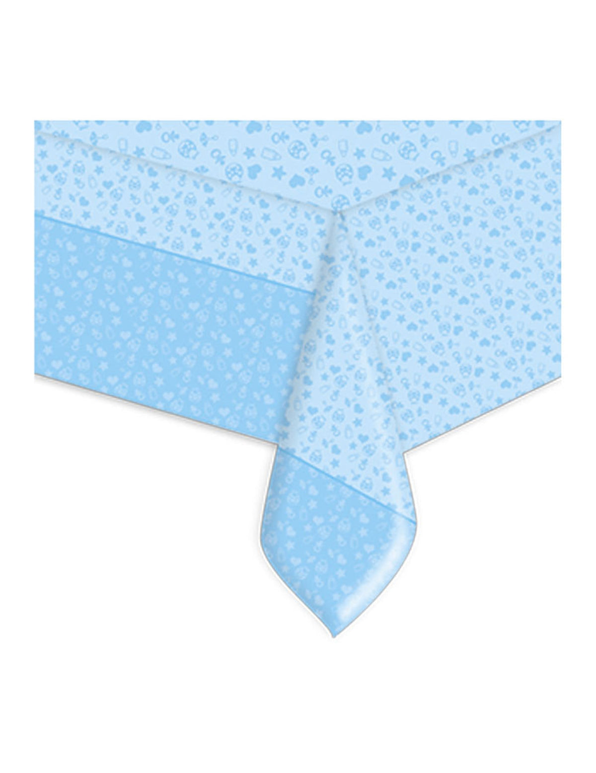 Nappe en plastique mon baptême pour garçon bleu à motifs bébé