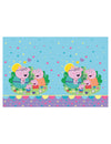 Nappe en plastique Peppa pig pour enfant bleu ciel avec motifs famille Pig et cœurs