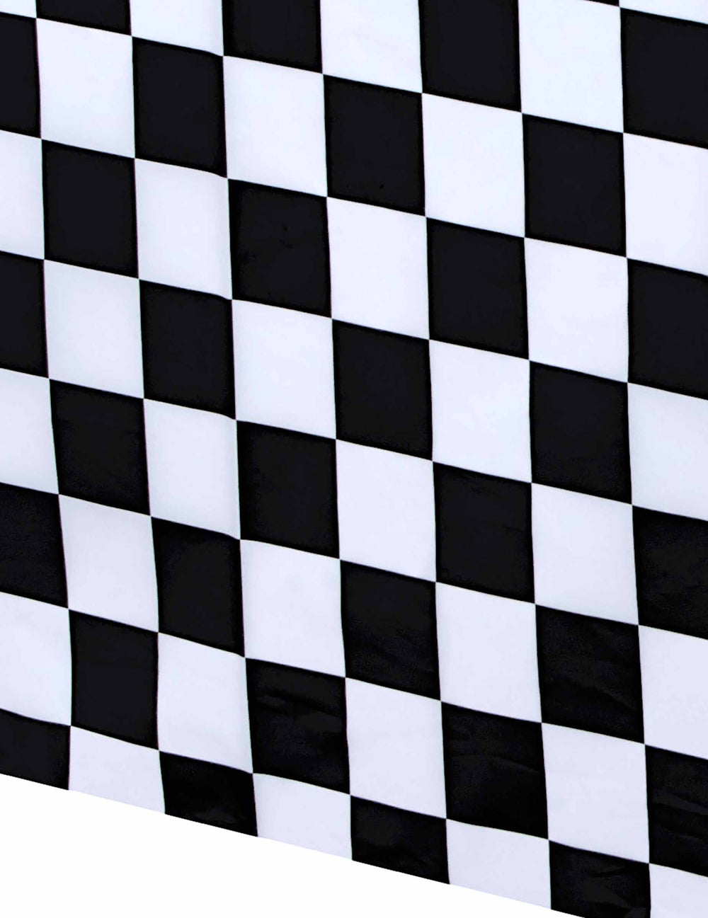 Détail du motif à damier de la nappe en plastique racing pour fête