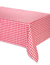 Nappe en plastique vichy rouge et blanc