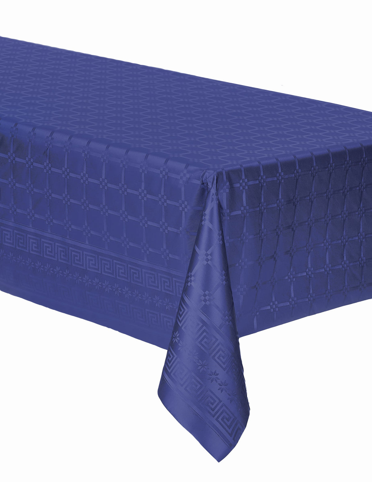Nappe en rouleau papier damassé motif floral pour décoration de fête bleu marine