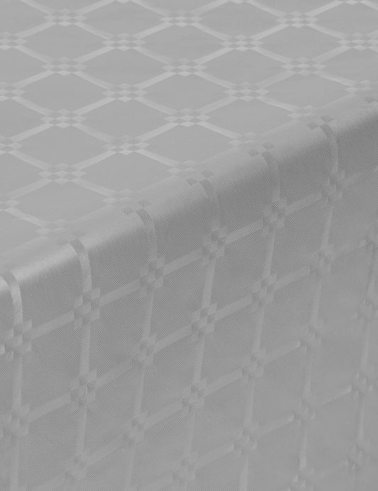 Détail des motifs damassés de la nappe en rouleau papier damassé pour fête