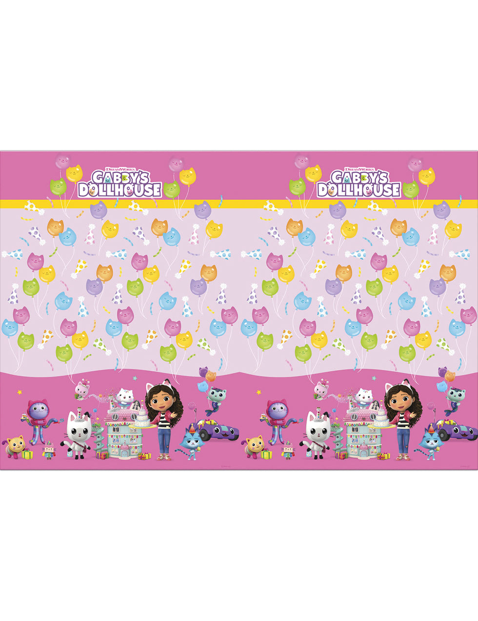 Nappe Gabby et la maison magique pour enfant rose avec ballons et personnages