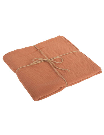 Terakotový obrus z bavlnenej gázy 130 x 240 cm bohémsky štýl