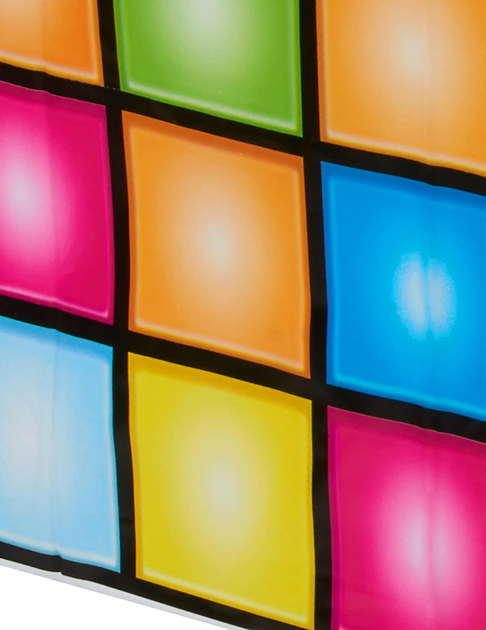 Gros plan sur le motif de la nappe en plastique disco motif dancefloor