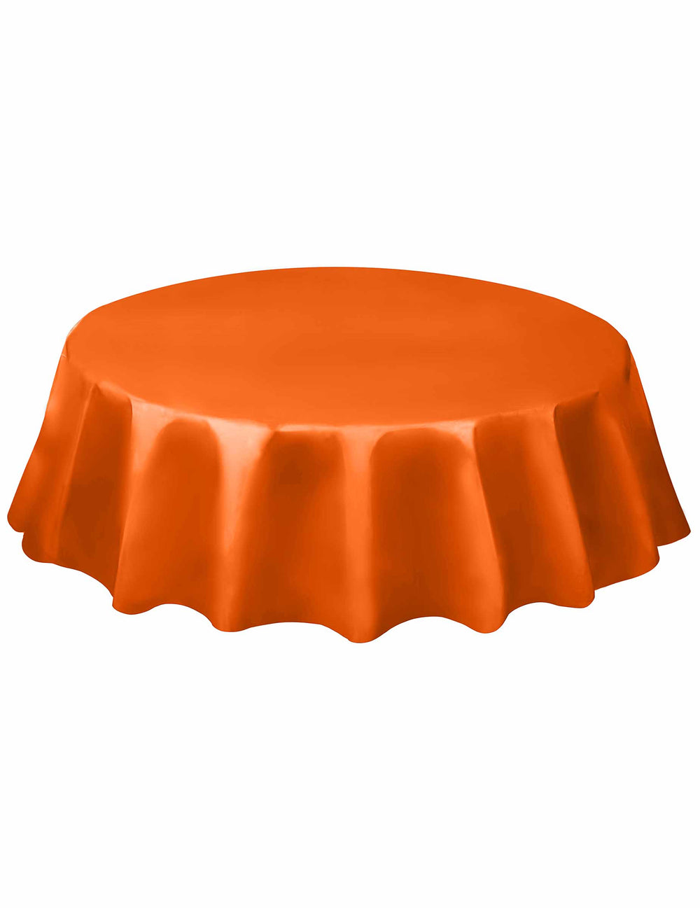 Nappe ronde orange en plastique