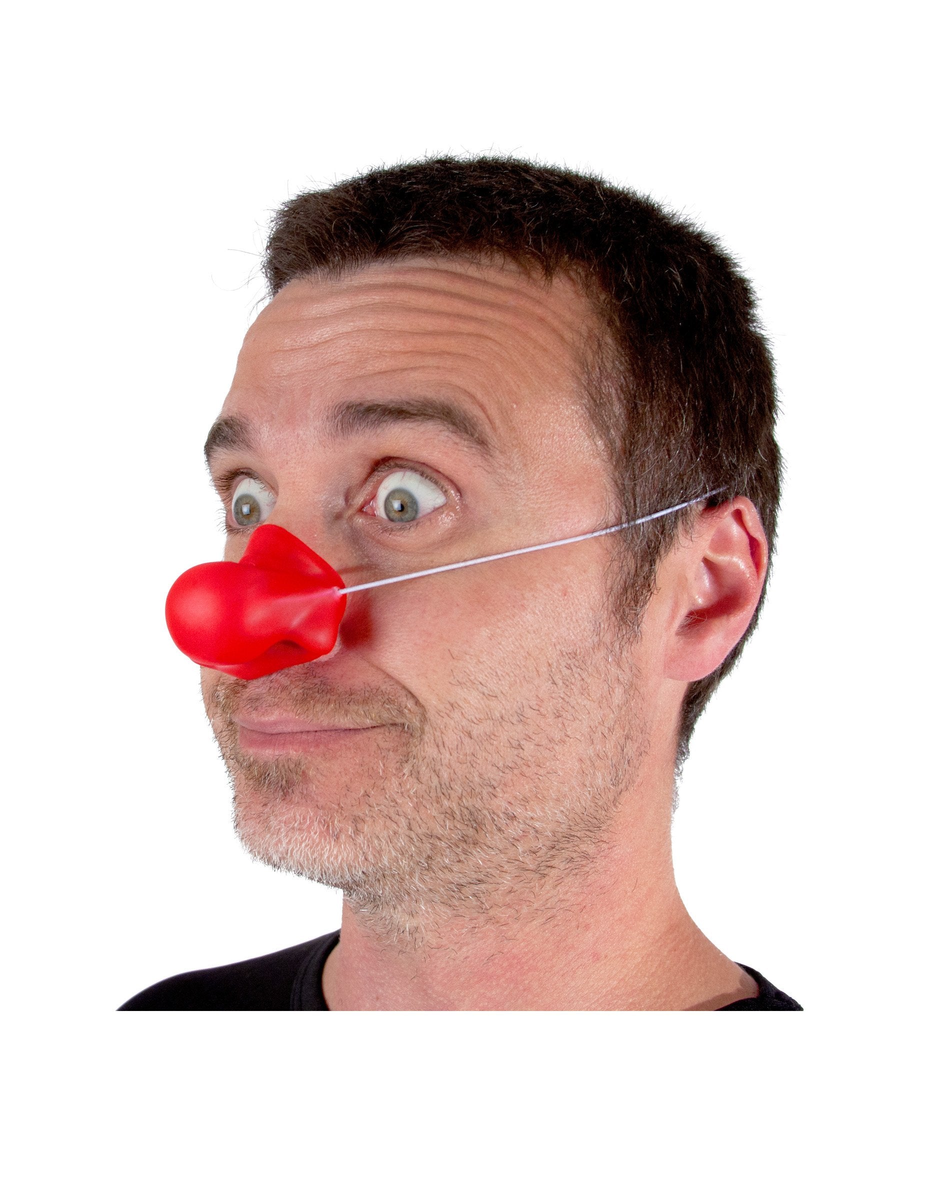 Vue de profil du nez de clown Bozo