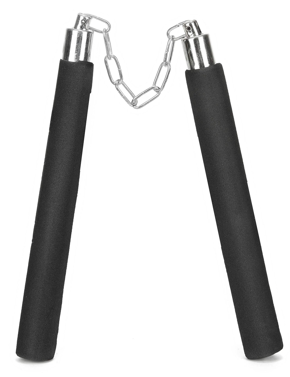 Čierna penová nunchaku so striebornou reťazou