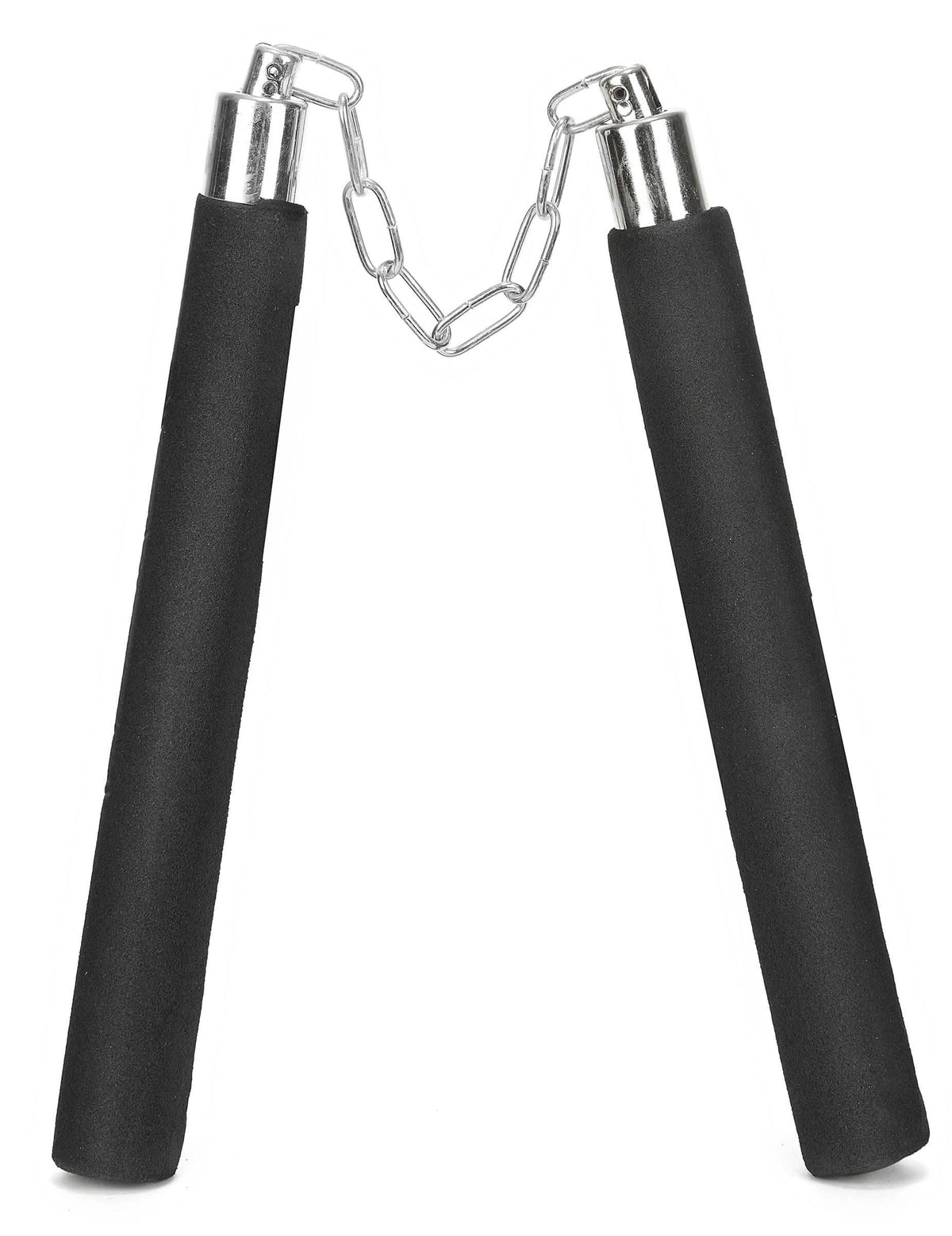 Čierna penová nunchaku so striebornou reťazou