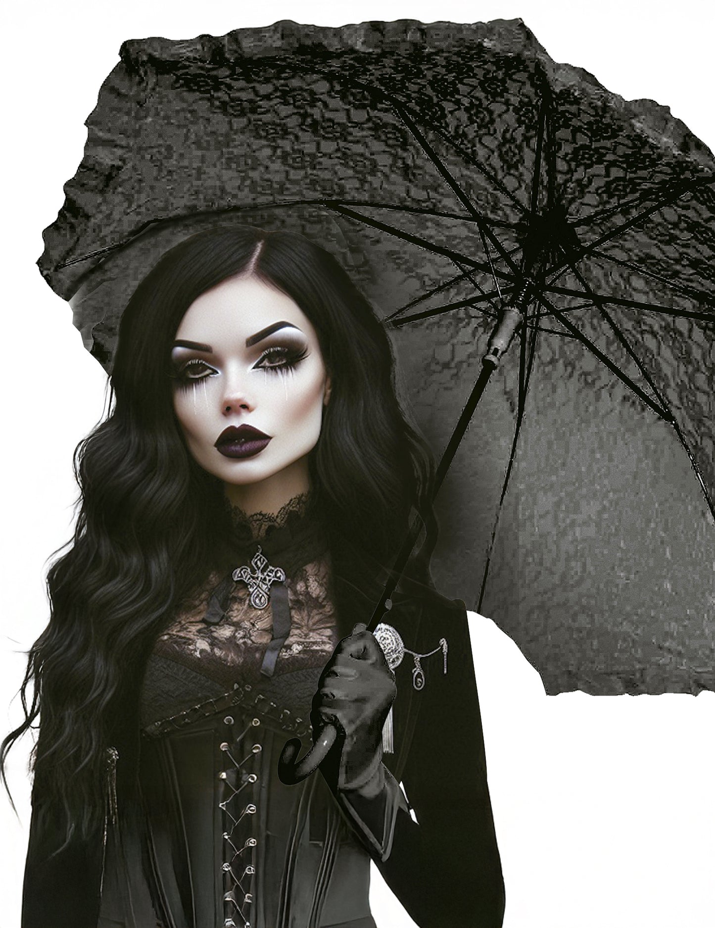 Čierny gotický slnečník 