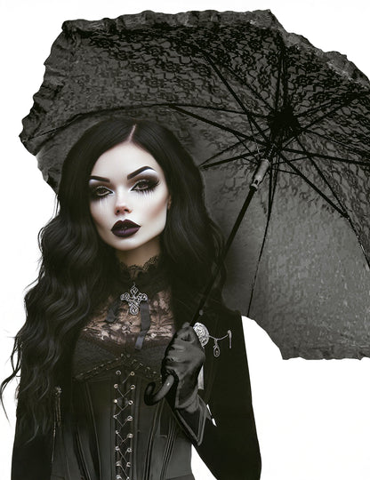 Čierny gotický slnečník 