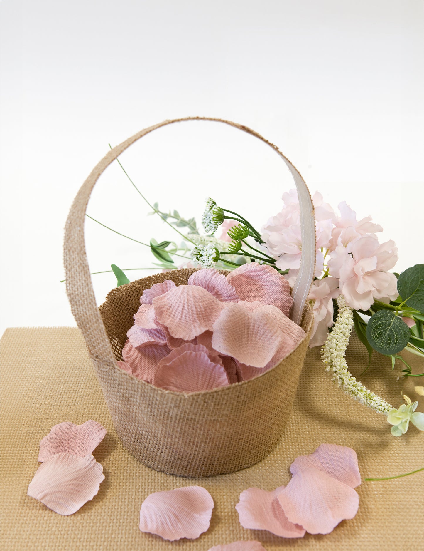 Slonovinovo-biely košík s jutovým efektom 16,5 cm