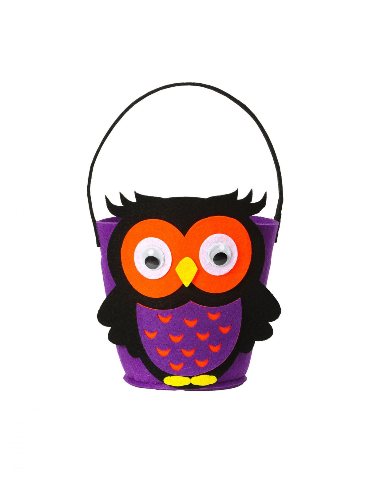 Panier petit hibou pour enfant violet et noir