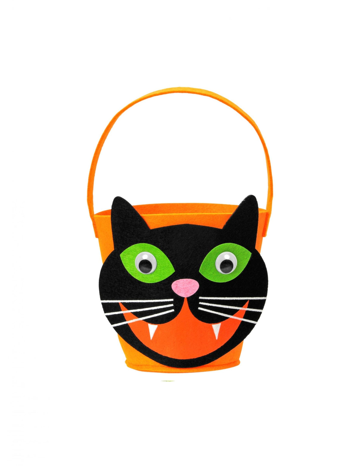 Panier tête de chat pour enfant noir et orange