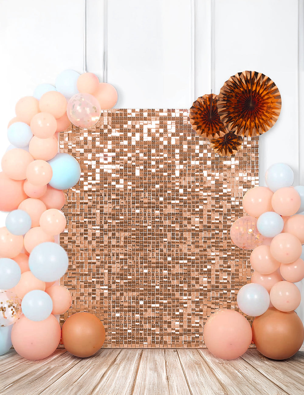 Panneau de fond brillant pour fête rose à sequins