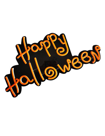 Šťastný Halloween Neon Sign Orange 60 x 30 cm