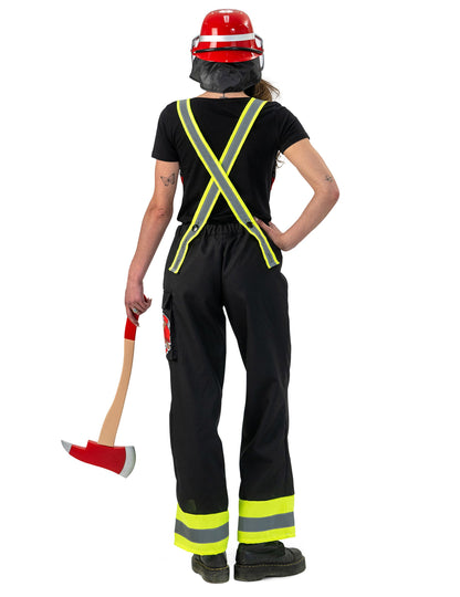 Dámske čierne hasičské nohavice s trakmi