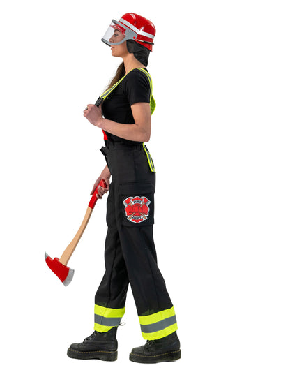 Dámske čierne hasičské nohavice s trakmi