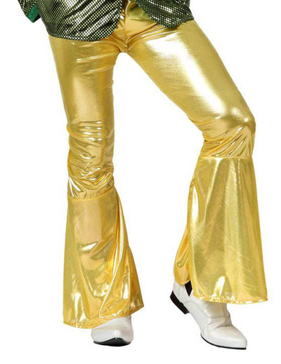 Pantalon disco pour homme or