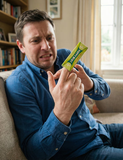 Paquet de chewing-gum claque doigt farces et attrapes pour adulte vert et jaune