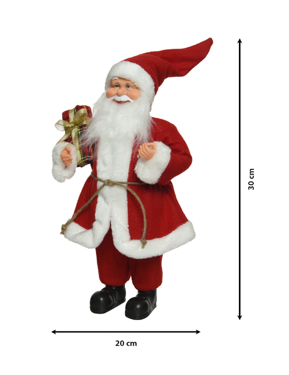 Dimensions détaillées de la décoration Père Noël traditionnelle