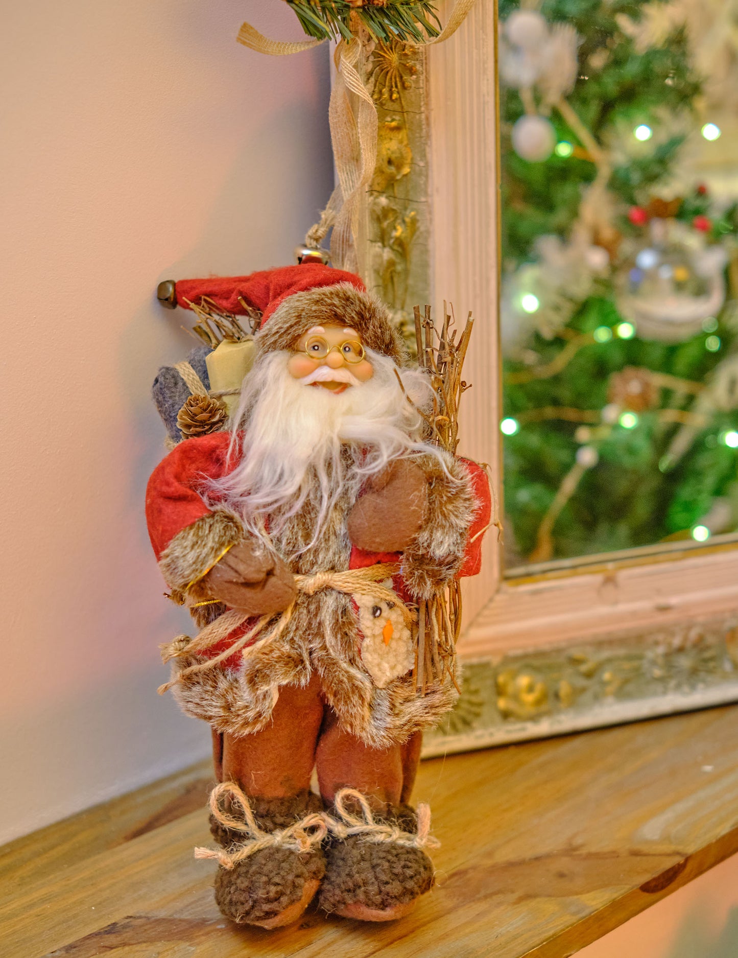 Santa Claus stojí 30 cm červený kabát