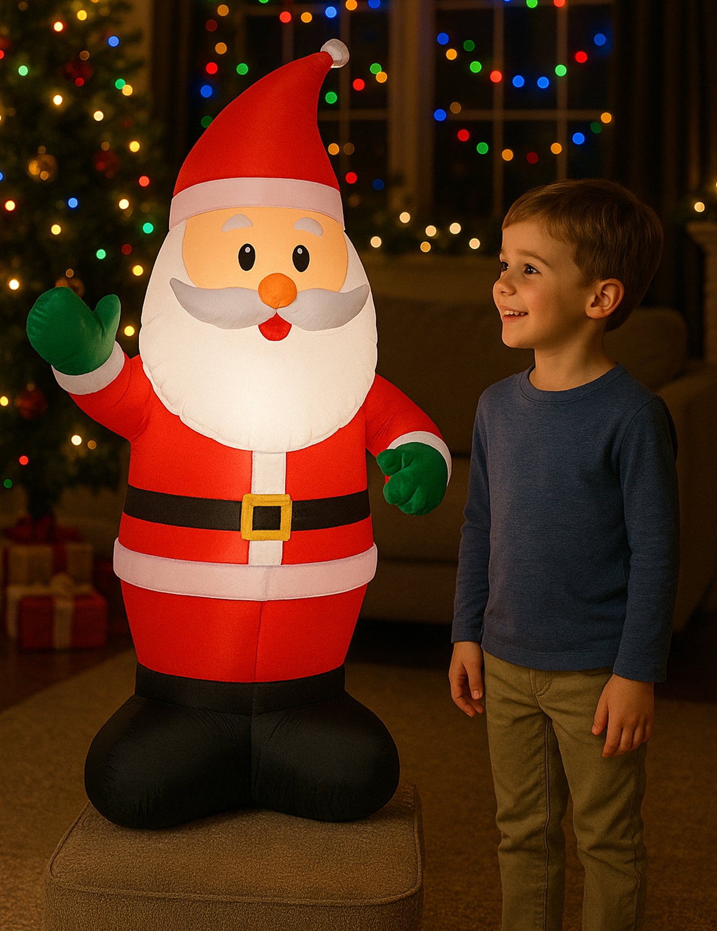 Svetelný nafukovací nafukovací Santa Claus 120 cm