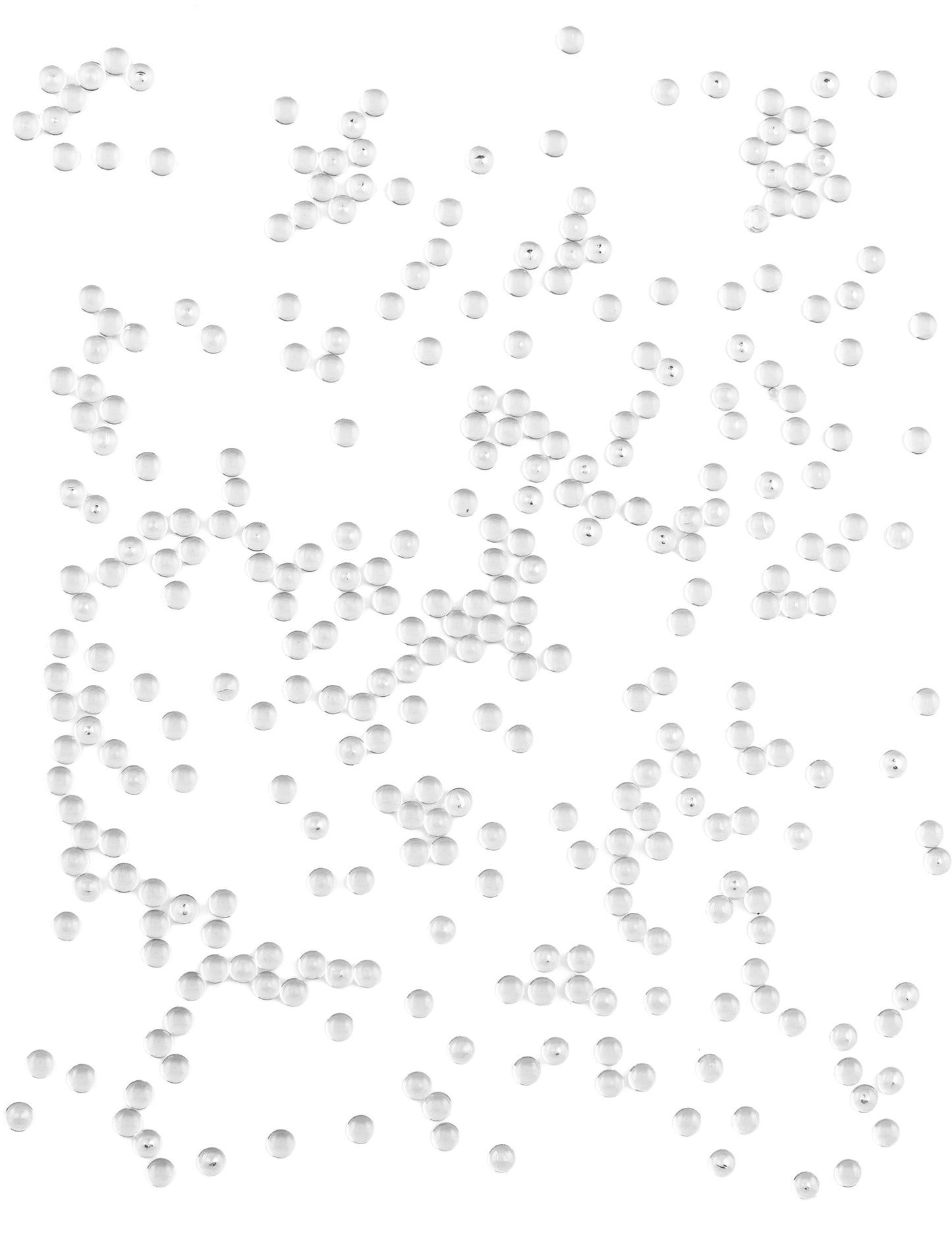 Ploché perly s efektom dažďových kvapiek, priehľadné, 80 g 