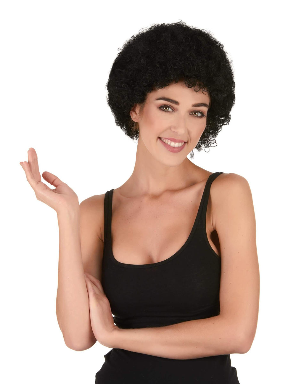 Afro parochňa pre dospelého čierna